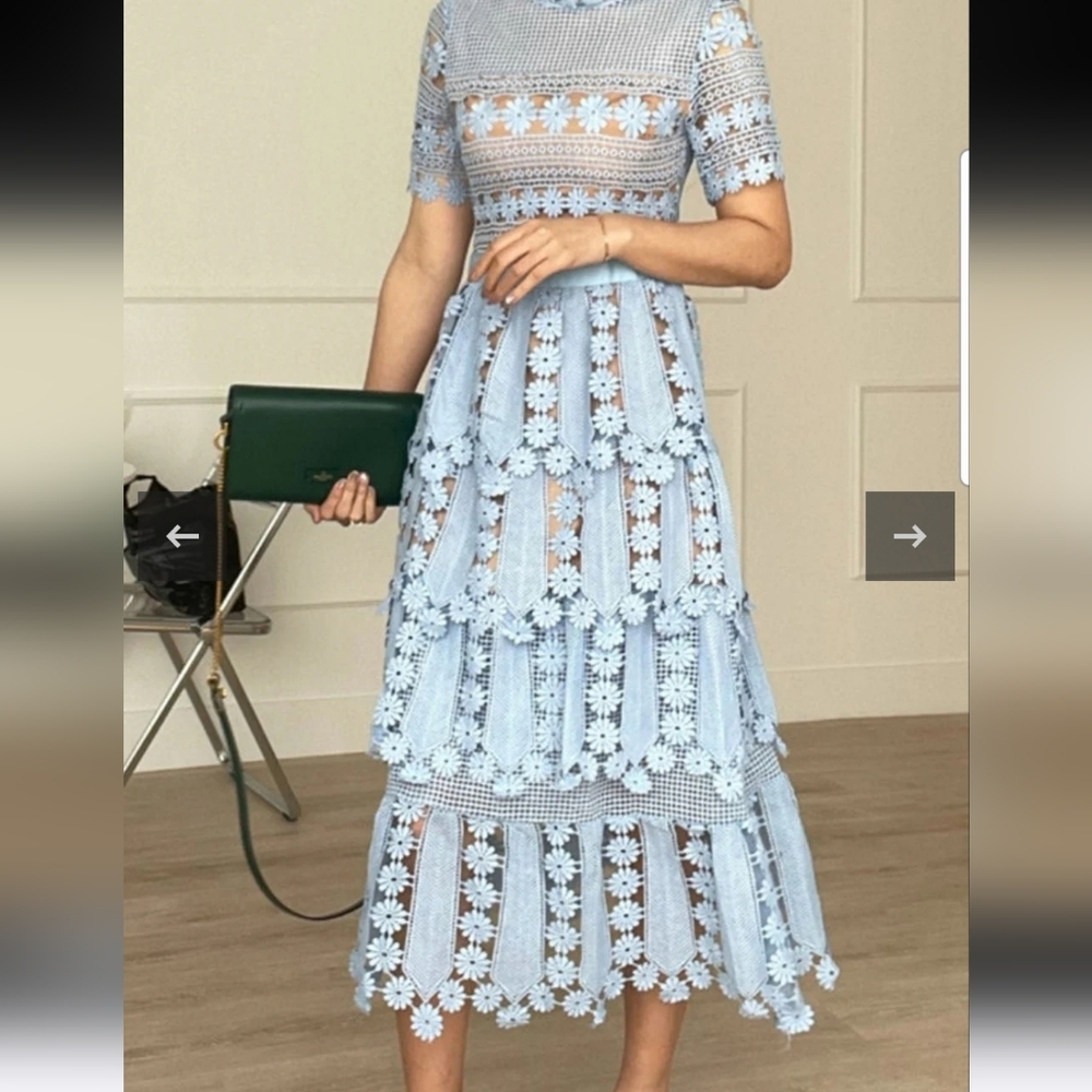 NWT Stunning Glory Connection Gemma Midi Lace Overlay Dress Sz. L Fits Like M - Picture 3 of 15